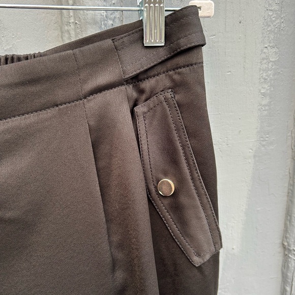 Me + Em black Slim-fit barrel-leg satin trousers, size 10 (us6) - Picture 4 of 10